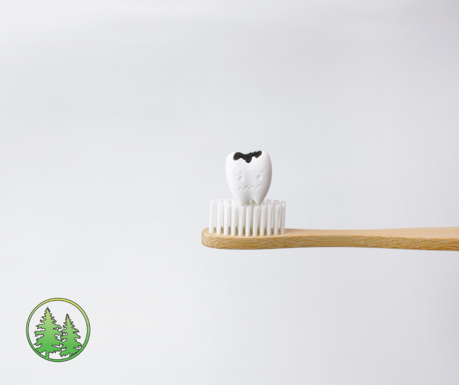 tooth with cavity sitting upon toothbrush